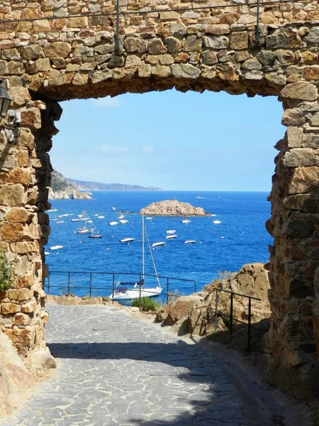Zamek w tossa de mar, costa brava, Hiszpania — Zdjęcie stockowe