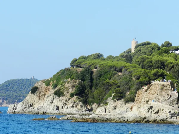 Costa Brava paisagem, Lloret de Mar, Catalunha, Espanha — Fotografia de Stock