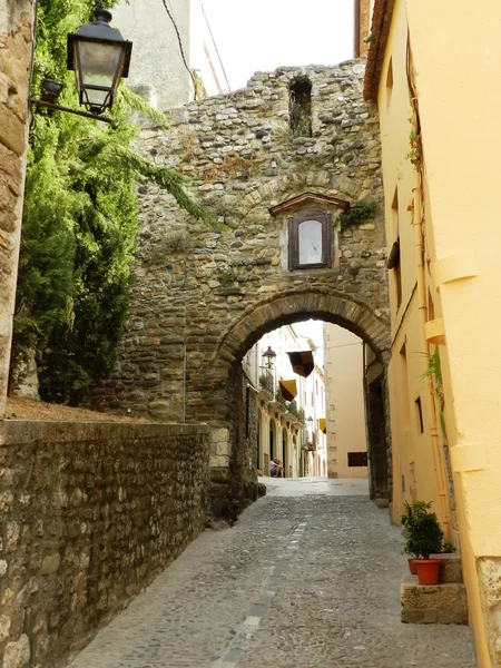 Sokak eski kasaba gerona, İspanya — Stok fotoğraf