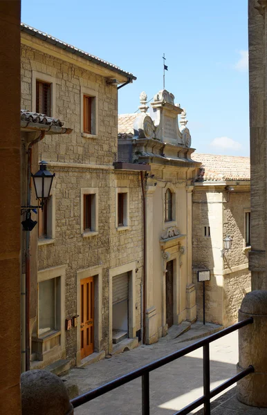 San Marino streets with lanterns, Europe — Stock Photo, Image