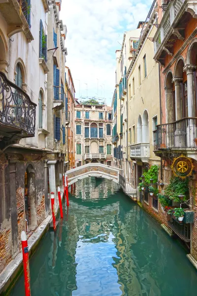 운하와 다리 베니스, 이탈리아 — 스톡 사진