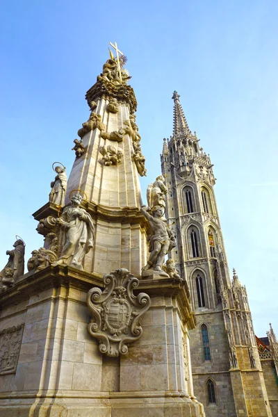 Columna de la Santísima Trinidad, Castillo de Buda, Budapest, Hungría — Foto de Stock