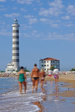 lighthouse on the beach in Jesolo, Italy clipart