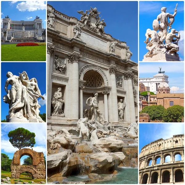 Collage de monumentos de Roma, Italia — Foto de Stock