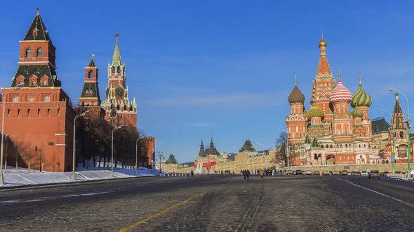 Piazza Rossa (Cremlino e San Cattedrale di Basilio.) Mosca, Russia — Foto Stock