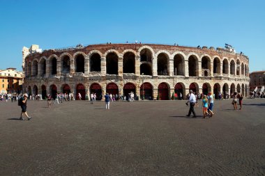 Verona, İtalya-3 Eylül. Dünya ünlü bina bir am
