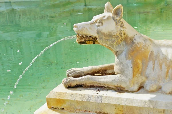 Fonte de alegria - uma fonte de mármore medieval em Siena. Painel Fon — Fotografia de Stock