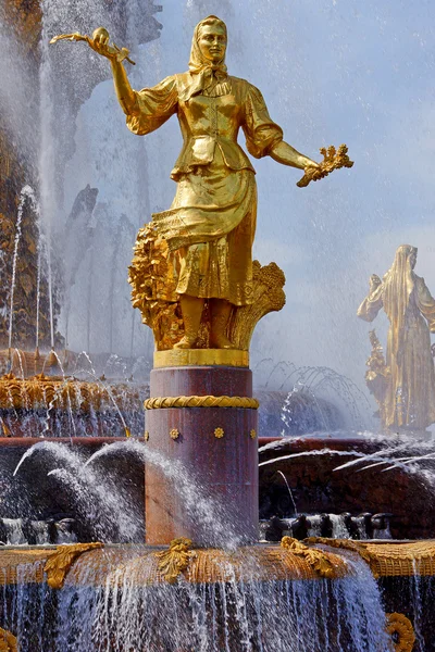 Vvc、モスクワ、ロシアの人々 の友情の泉 — ストック写真