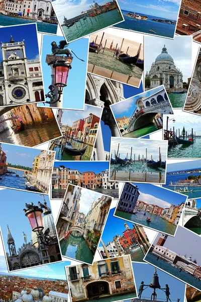 Collage de monumentos en Venecia, Italia — Foto de Stock