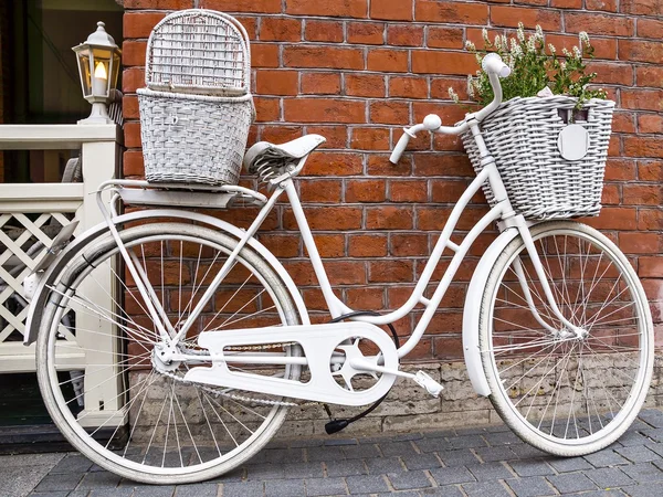 White bicycle-beds — Stock Photo, Image