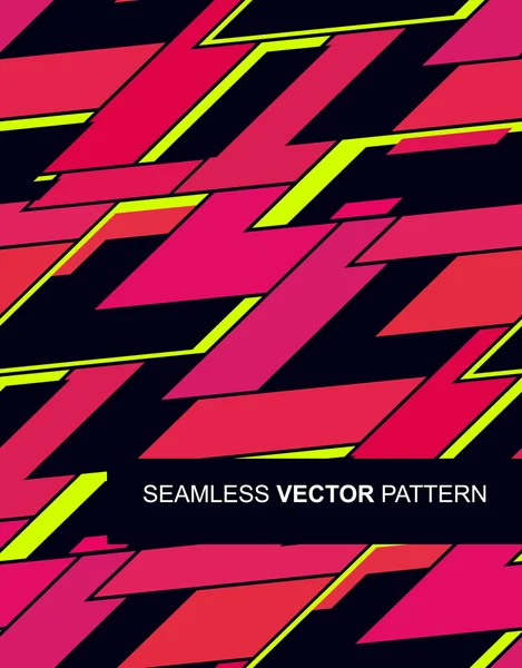 Patrón vectorial inconsútil con triángulos negro, rosa, amarillo y naranja fluo eps10 — Vector de stock
