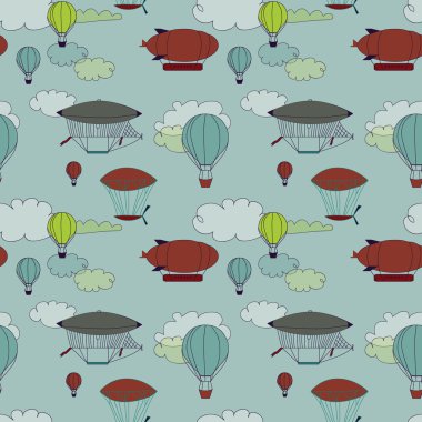 Retro zeplin seamless modeli.