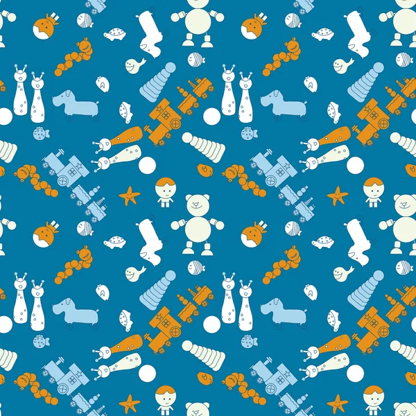 Seamless pattern set with toys for boy illustration — Stock Photo, Image