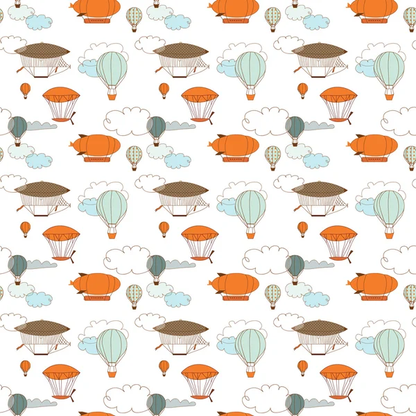 Retro dirigible seamless pattern. — Stock Photo, Image