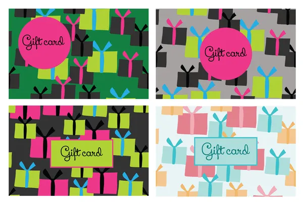 Set of gift cards with box. — Stock Vector