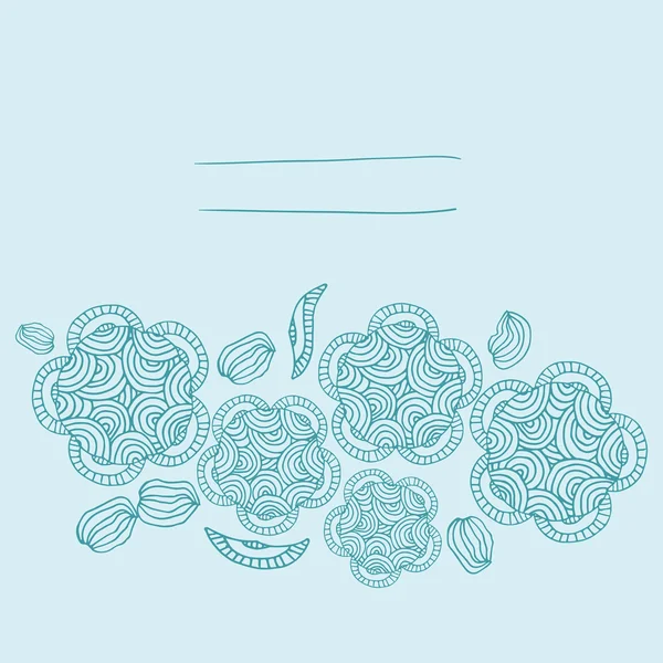 Modré roztomilé kreslené doodle rám. — Stockový vektor