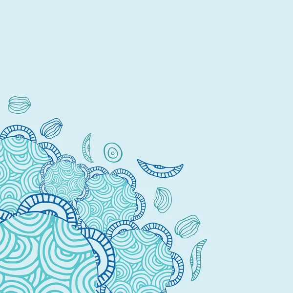 Μπλε χαριτωμένο κινούμενα doodle πλαίσιο. — 图库矢量图片