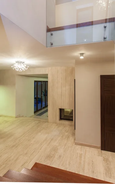 Travertine house - hallway — Stock Photo, Image