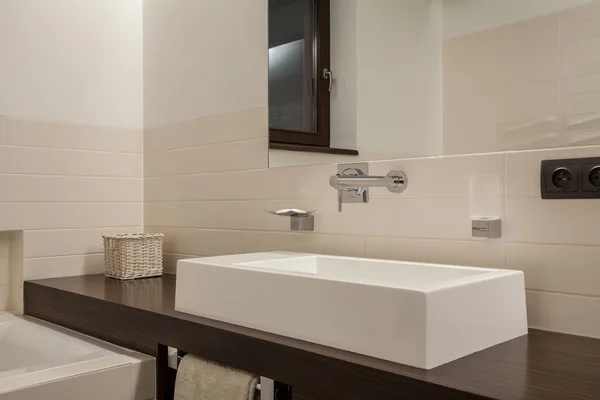 Travertine house - elegant washbasin — Stock Photo, Image