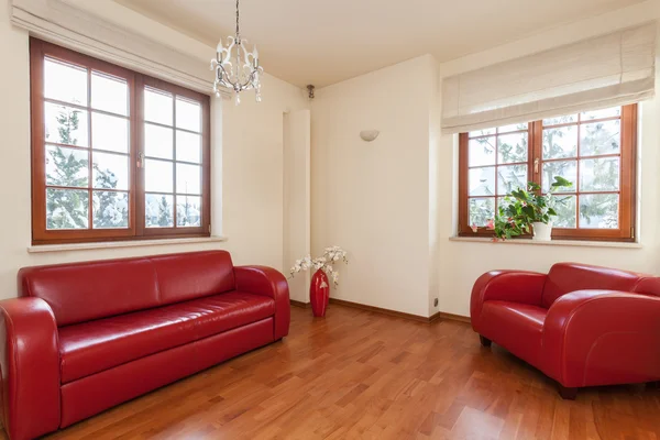 Classy house - red living room — Stock Photo, Image