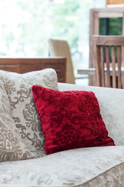 Red velvet pillow — Stock Photo, Image