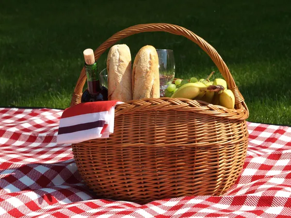 Picknick korg — Stockfoto