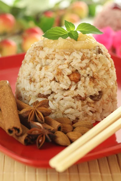 Risdessert med mandel — Stockfoto