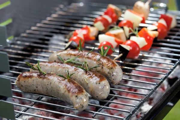 Sausages and shashliks — Stock Photo, Image