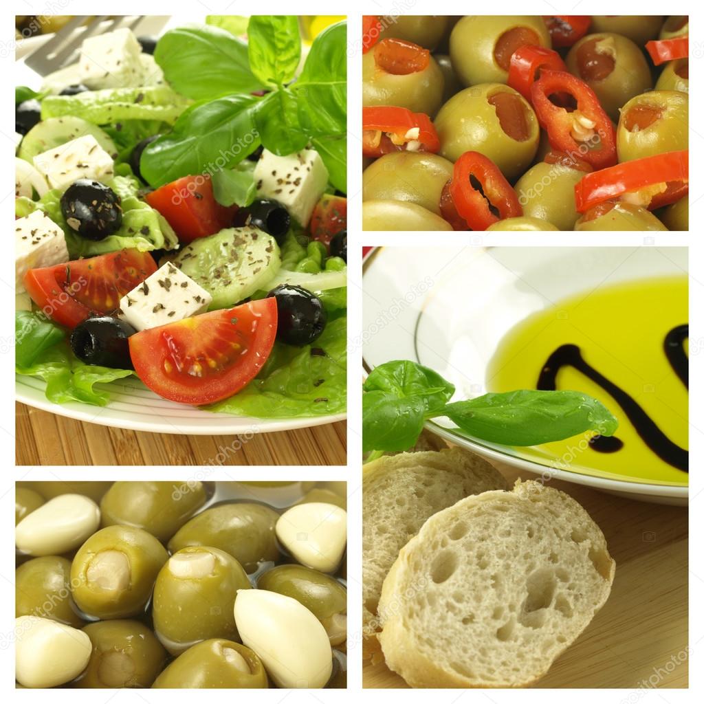 Collage of mediterranean dishes