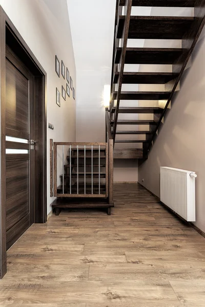 Urban apartment - wooden stairs — Stock Photo, Image