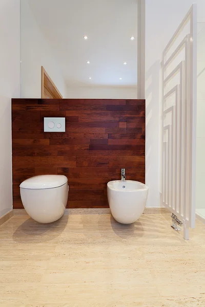 Wooden bathroom — Stock Photo, Image