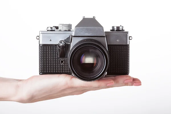 Camera and hand — Stock Photo, Image