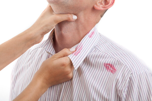 Woman strangling man