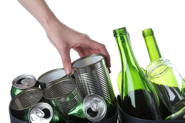 Recycling bins, isolated background — Stock Photo, Image