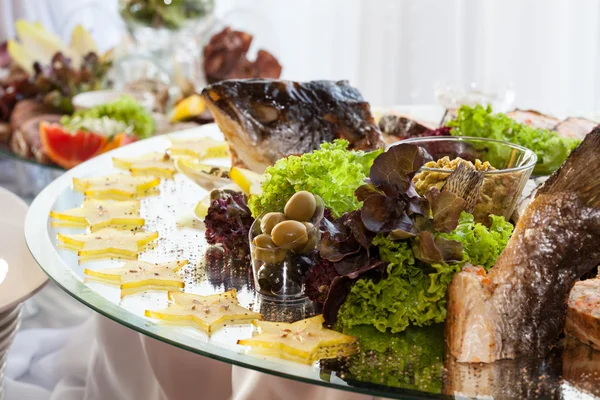 Appetizers on banquet table — Stock Photo, Image
