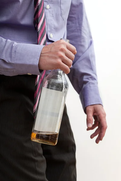 Drunk alone man in suit — Stock Photo, Image