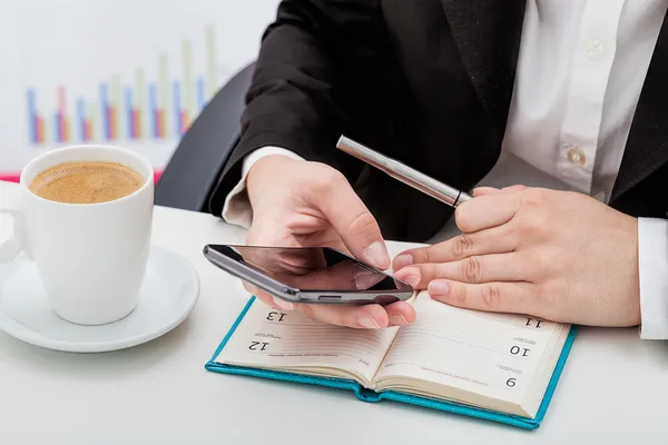 Businesswoman with phone — Stock Photo, Image