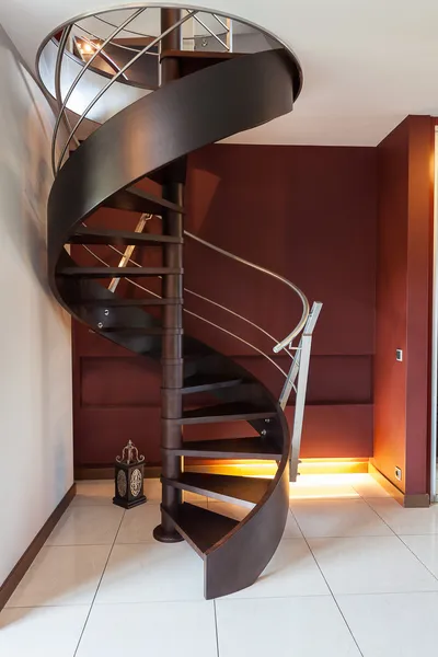 Spiral staircase in a modern luxury house — Stock Image Spiral staircase in a modern luxury house Stock Image