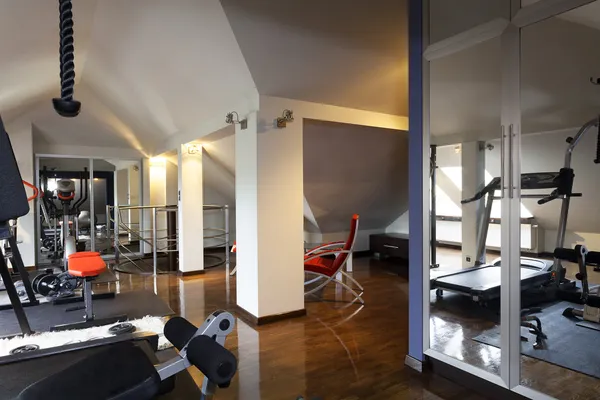 Private gym in a home — Stock Image Private gym in a home Royalty Free Stock Photos