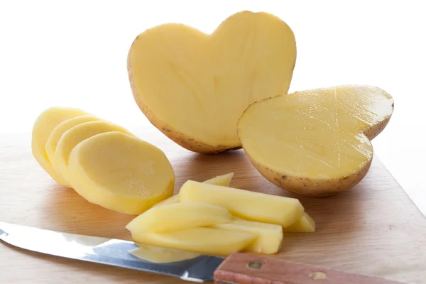 Картофельное сердце — стоковое фото