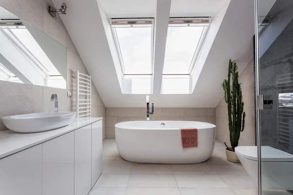 Urban apartment - bathroom at the attic — Stock Photo, Image