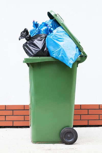 Rubbish sacks in bin — Stock Photo, Image