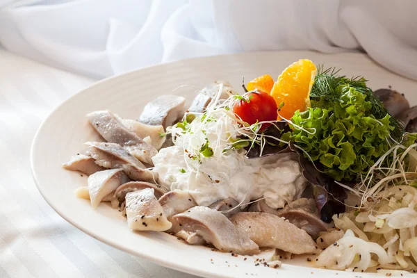 Herring salad on luxury table — Stock Photo, Image