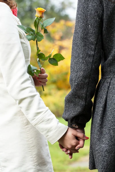 Lesbian couple on date — Stock Photo, Image