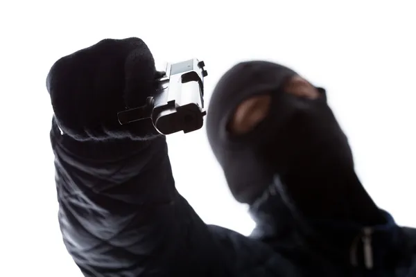 총을 들고 있는 강탈자 — 스톡 사진