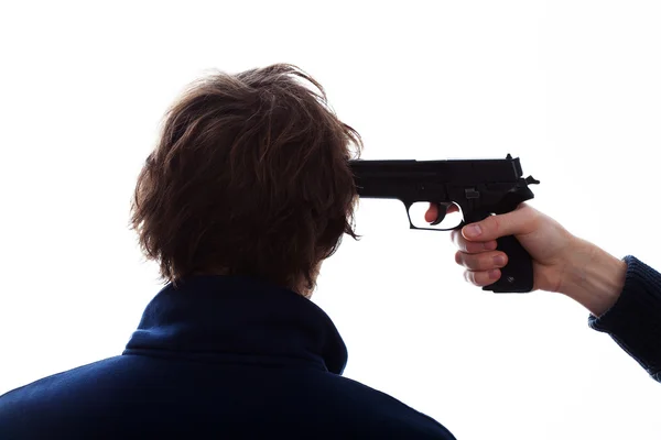 Threatennig z pistoletu — Zdjęcie stockowe
