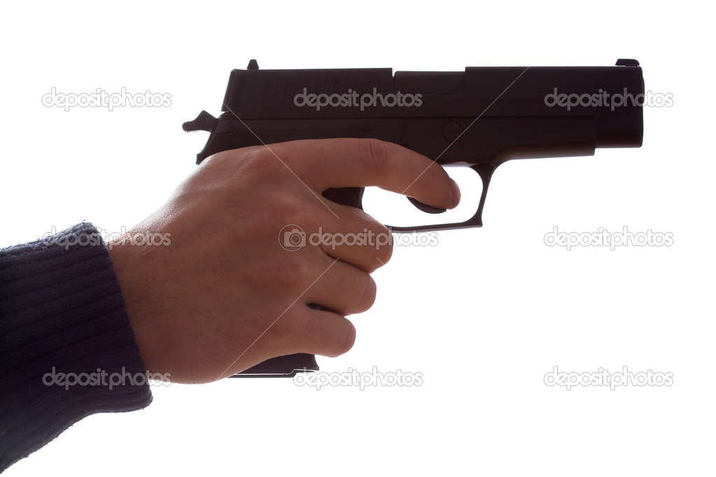 Hand holding a gun — Stock Photo © photographee.eu 35815337