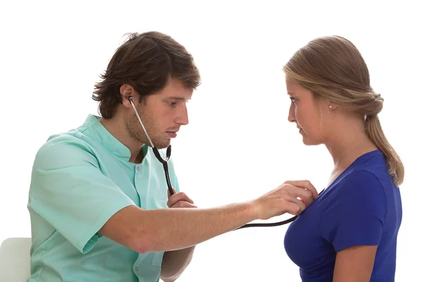 GP testing a woman — Stock Photo, Image