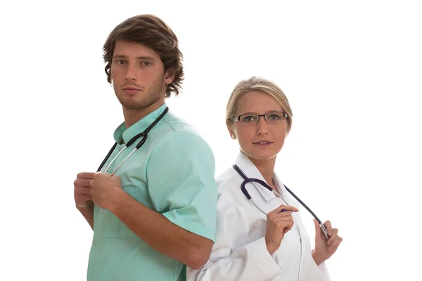 Two specialists working together — Stock Photo, Image