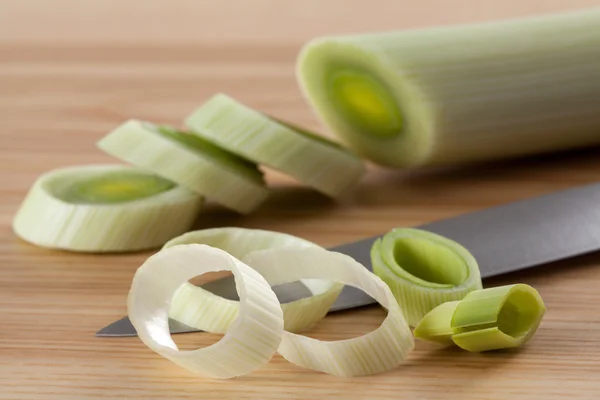 Fresh leek cutting — Stock Photo, Image